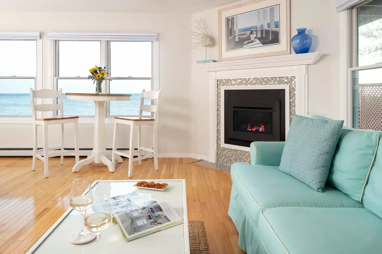 Seating area with Lake Huron views